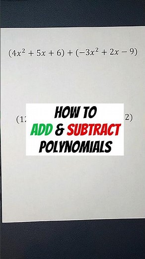 Quickly Add & Subtract Polynomials #midnightmathtutor #maths