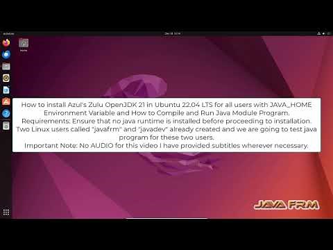 How to install Azul's Zulu OpenJDK 21 in Ubuntu 22.04 LTS with JAVA_HOME Environment Variable