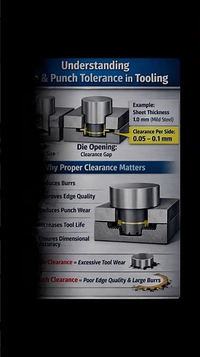 Punch and Die Clearance & Tolerance Explained #tolerance #shorts