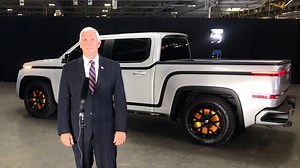 Pence unveils all-electric pickup truck in Lordstown