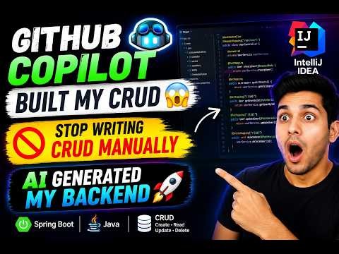 🔥 Build CRUD Operations in IntelliJ IDEA using GitHub Copilot | Full Tutorial 🚀 #viral #copilot