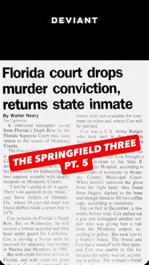 3.2K reactions · 348 shares | THE SPRINGFIELD THREE PART 5: One of the most baffling cold cases in American true crime continues on DEVIANT ➡️ Follow along for the second chapter, where we’ll go deep into suspects, leads, and why this case remains unsolved 30+ years later. | Deviant Podcast | Facebook