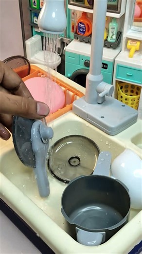 ASMR Toy Kitchen 🚰 – Sink Dish Wash Play Set