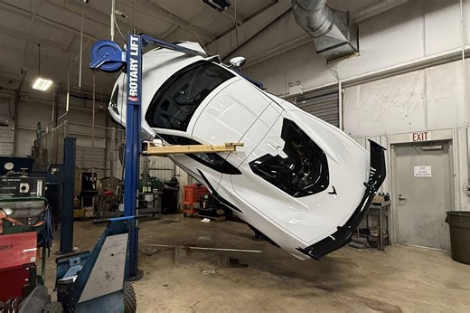 C8 Corvette Z06 Falls Off Lift In Yet Another Dealer Blunder