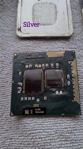 Gold and Silver inside computer procesor CPU