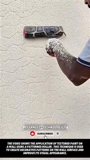 Applying Textured Paint to a Wall Using a Patterned Roller !! #innovation #tool #tools