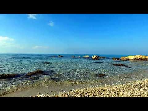 Calm ocean waves crashing on the beach sleep music. Water sounds. Waves sounds relaxation music.