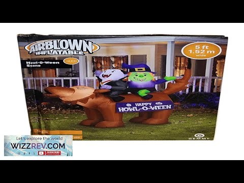 Airblown Inflatable Halloween Howl O Ween Scene 5ft LED Lighted eBay