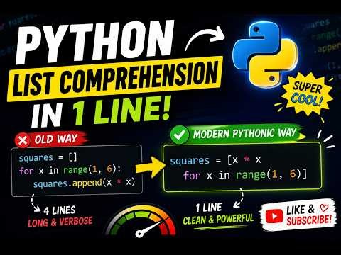 Turn 4 Lines of Python Into 1 Line! 😱 | List Comprehension -Python