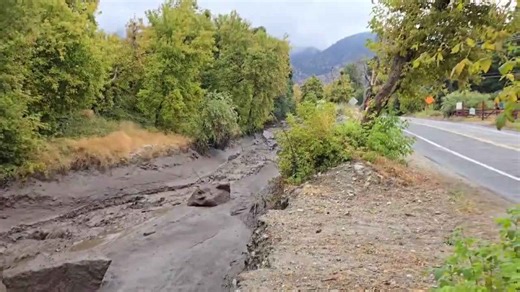 Mudslide triggered by heavy rainfall in Oak Glen, USA