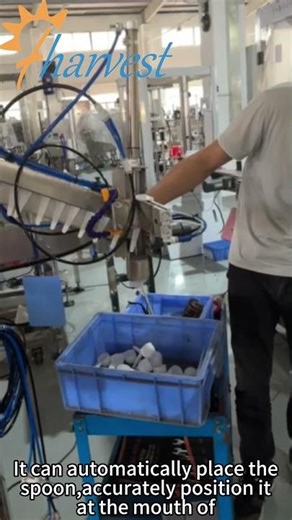 Automatic scooping machine: Frees your hands ensures each can of milk powder gets a measuring spoon.