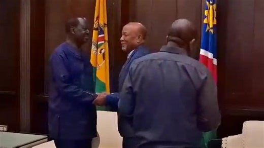 UPDATE: Rt. Hon. Raila Odinga meets President Dr Nangolo Mbumba of Namibia at State House in Windhoek to discuss the African Agenda and his AU Chairmanship candidature. | Marigiri