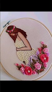 Beautiful Floral Hand Embroidery Hoop Art | Easy Handmade Embroidery Design 🌸✨