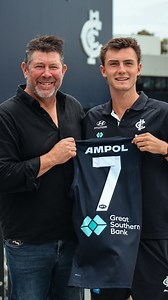 Salient words. Brett Ratten returning to IKON Park to present Jagga Smith with the No.7 jumper is a must-watch 💙 | Carlton Football Club