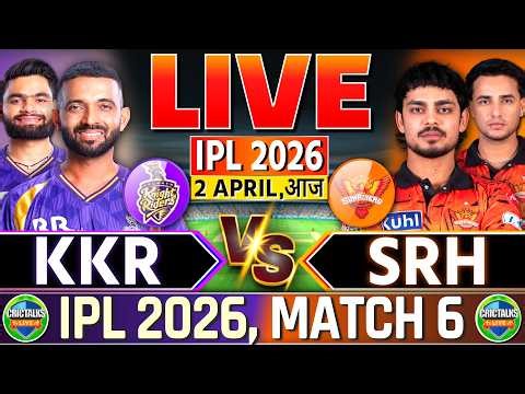 🔴 KKR vs SRH, Live Match Today, IPL 2026, Kolkata vs Hyderabad, Live Cricket Score & Commentary