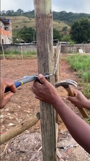 installing a wire fence #fence #construction