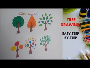 How to draw trees easy step by step, tree drawing , easy drawing tutorial