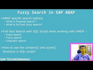 Fuzzy Search ABAP on HANA