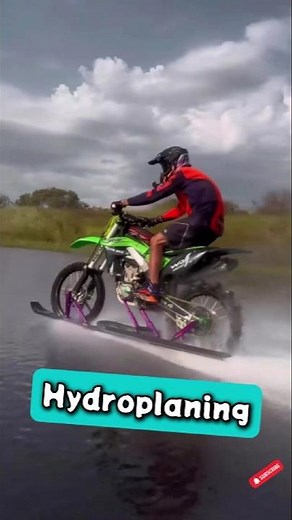 Dirt Bike Rides on Water? 🌊 INSANE Hydroplaning Skills 🏍️ Dirt Bike Defies Gravity on Water 💥 #short