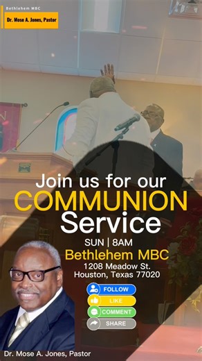 This Sunday, get ready for another power-packed worship experience! We’ll come together to remember Jesus’ ultimate act of love and sacrifice as we partake in Holy Communion. Don’t miss it — we can’t wait to worship with you! 🙌🏾 | Bethlehem Mbc