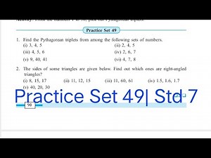 Practice Set 49 | L-13 Pythagoras' Theorem | Std 7 Maths