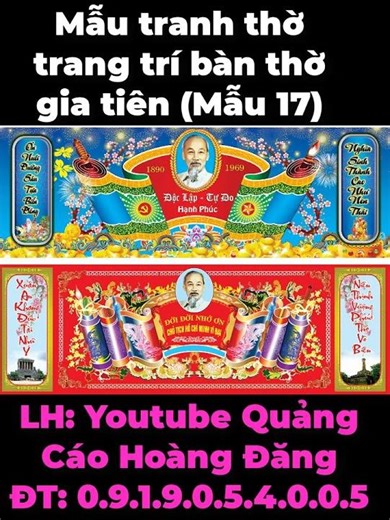 Mẫu tranh phòng thờ câu đối cuốn thư bác hồ file corel (mẫu 17) #shorts