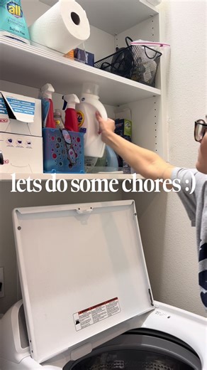 cleaning is only fun if you make a video 🧹🧼 #reset #chores #cleantok #laundry