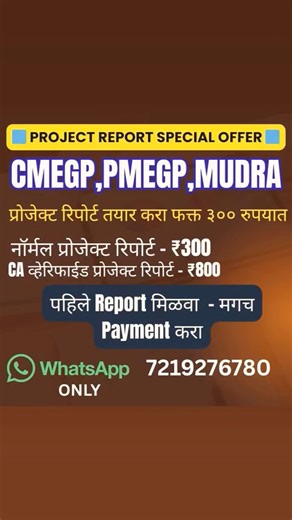 cmegp pmegp mudra Project report फक्त 300 rs