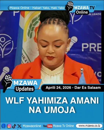 #VIDEO: Jukwaa la wanawake viongozi nchini, Women in Leadership Forum (WLF), limewahimiza Watanzania kuendelea kulinda amani, kuheshimu tofauti za maoni na kuimarisha mshikamano wa kitaifa kwa maendeleo ya nchi. Akizungumza Aprili 24, 2026 jijini Dar es Salaam, Mwenyekiti wa jukwaa hilo, Dkt. Evaline Munisi, amesema licha ya tofauti za kiitikadi, viongozi wanaweza kushirikiana kwa maslahi mapana ya taifa, huku akionya kuwa migawanyiko ya kisiasa inaweza kuathiri wananchi na maendeleo kwa ujumla.