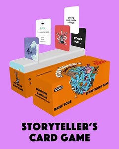 Do you have the words for an attention-seeking unicorn? Five minutes to save the world? A dangerously spicy sauce? Boost your child’s creative writing with our hilarious new vocabulary game! Introducing Storyteller’s Card Game from award-winning word learning experts Mrs Wordsmith. The box includes 300 richly descriptive word cards, hilariously illustrated by our team of Hollywood artists, and 200 story prompts designed to fire kids’ imaginations. Guaranteed to make the whole family explode with