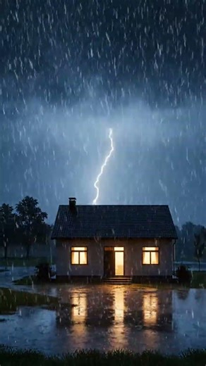 Lonely Countryside House Under a Violent Midnight Storm #rain #rainoundforsleep #relax #rainsounds