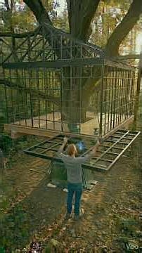 Hidden Glass Tree Studio – Modern Treehouse with Steel Frame