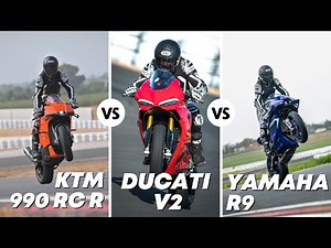KTM 990 RC R vs YAMAHA R9 vs DUCATI PANIGALE V2 | HEAD TO HEAD