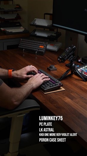 Dad on Instagram: "@luminkey_official 75 V2. A pretty good pre built I must say. I made this my own by removing foams and adding my own keycaps; everything else came as is. I think it sounds pretty good, especially with these LK Astrals. Stabs are pretty well tuned as well. Units available over on LK site! Specs: LK75 V2 PC Plate LK Astral linears @keykobo One Mor Rep / Violet Alert Poron Case sheet Corkie Mat from @novelkeys #keyboards #mechanicalkeyboards #lk #lk75 #lk75v2 #luminkey75 #luminke