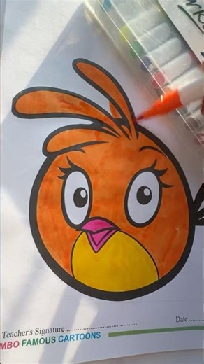 Cute Angry Bird Drawing | Simple Drawing for Children #drawingforkids #easydrawing #angrybirds #step