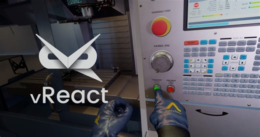vReact - Haas - VF4 machine - Preparing machine - VR mode