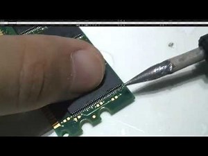 Soldering a DDR RAM chip.