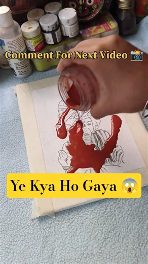 Divine Ganesh Ji Painting on Canvas 🕉️ | Satisfying Art Tutorial ✨ #yt #viralshorts #fyp #ganesha