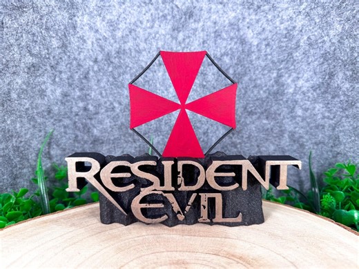 Resident Evil Logo Umbrella Corporation Statuetta Gaming Decor Horror Movie Prop Hand Painted Collectible Biohazard Gift Zombie Game Fan Art - Etsy