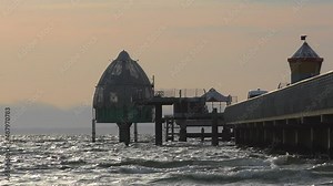 at the end of the pier of Grömitz there is the diving gondola