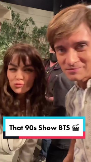 Mila Kunis and Topher Grace on That 90s Show Set