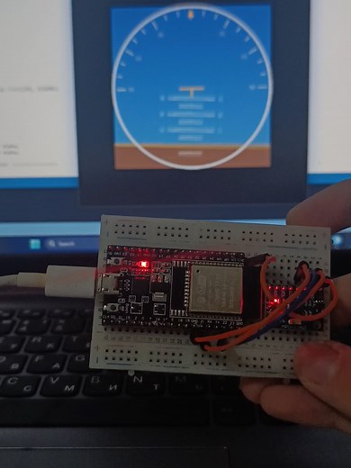 ESP32-Based Attitude Indicator Using MPU Sensor