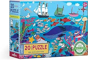 eeBoo: Sea Exploration 20 Piece Big Puzzle, Perfect Project for Little Hands, Aids in Development of Pattern, Shape, and Color Recognition, Offers Children a Challenge, Perfect for Ages 3 and up