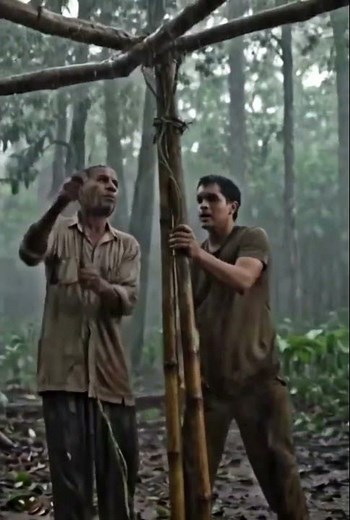 Surviving Alone in the Wild – Building a Hidden Wooden Shelter