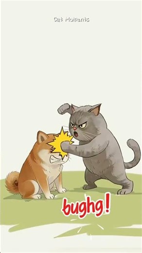 “A cat attacks a dog out of anger.” #cat #funnyanimals #viral #shortvideo