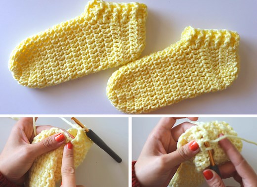 Crochet Super Easy Slippers – Free Written Pattern - Sirin's Crochet