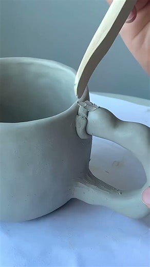 用粘土制作一只云朵马克杯#手工diy #创意手工 #创意diy #手工 #陶艺作品
