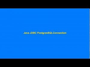 Java JDBC PostgreSQL Connection
