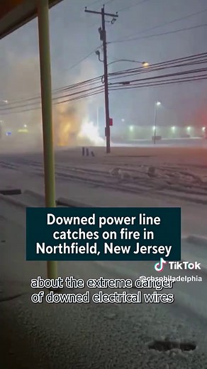 Blizzard Warning in Northfield, New Jersey: Downed Power Lines