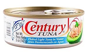 Century Tuna Flaked Light Tuna in Water | High in Protein and Rich in Omega 3 DHA Canned Tuna, 5 Ounce (Pack of 3)